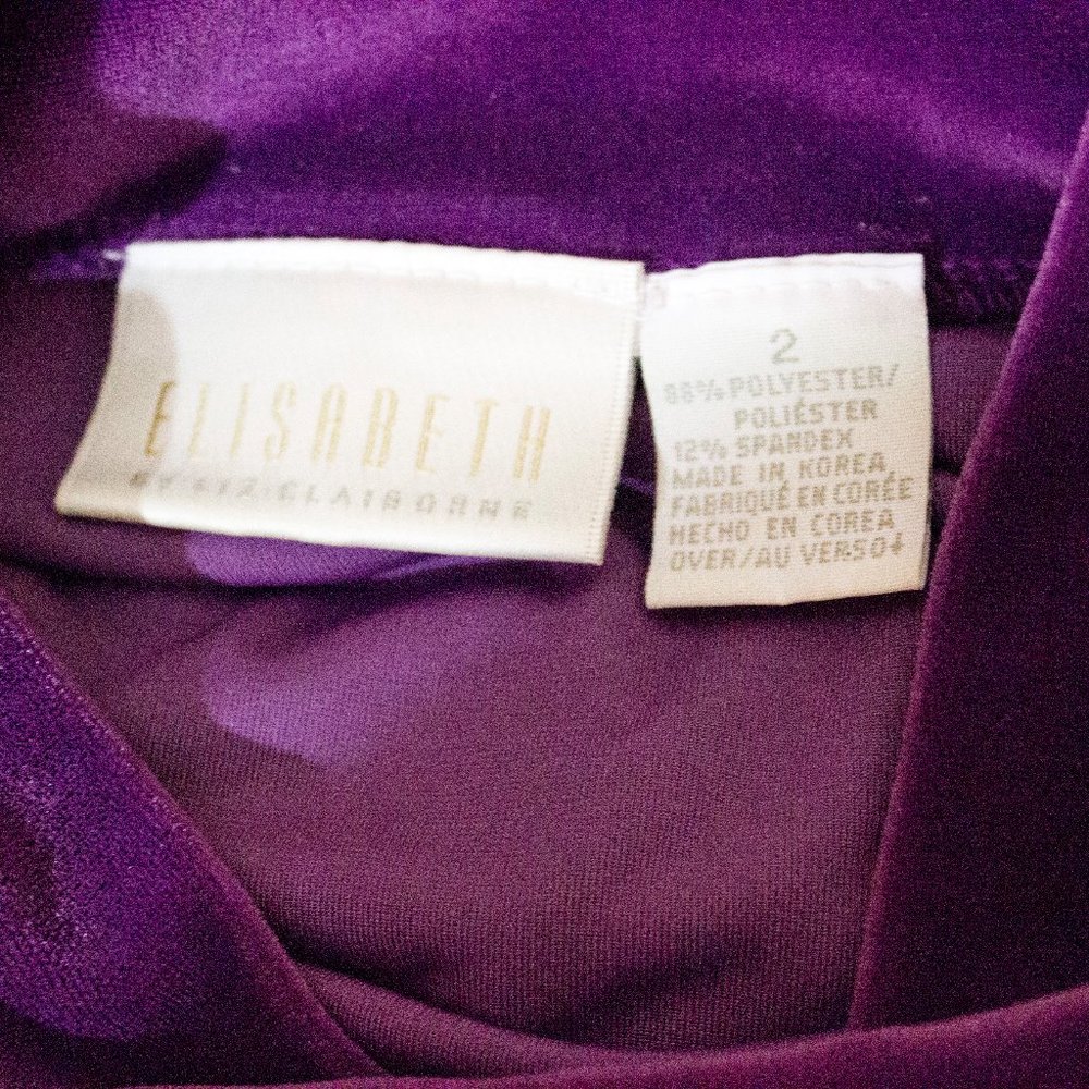 Sold. Purple Velvet Top Vintage 80s 90s short sleeve - Picture 7 of 9